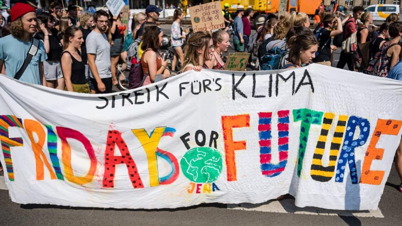Eine 'Fridays for Future' Demo in Leipzig am 30. August 2019.