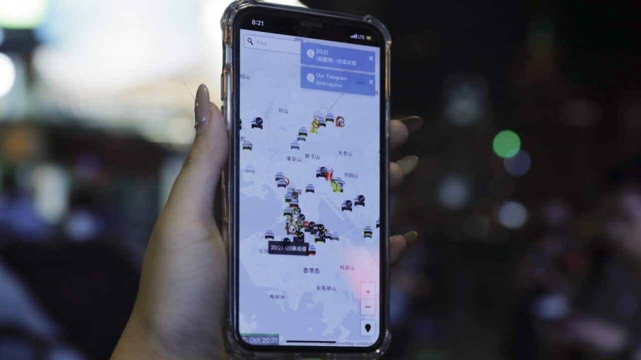 Apple has removed a crowdsourced service from its App Store allowing Hong Kong protesters to track police presence.
