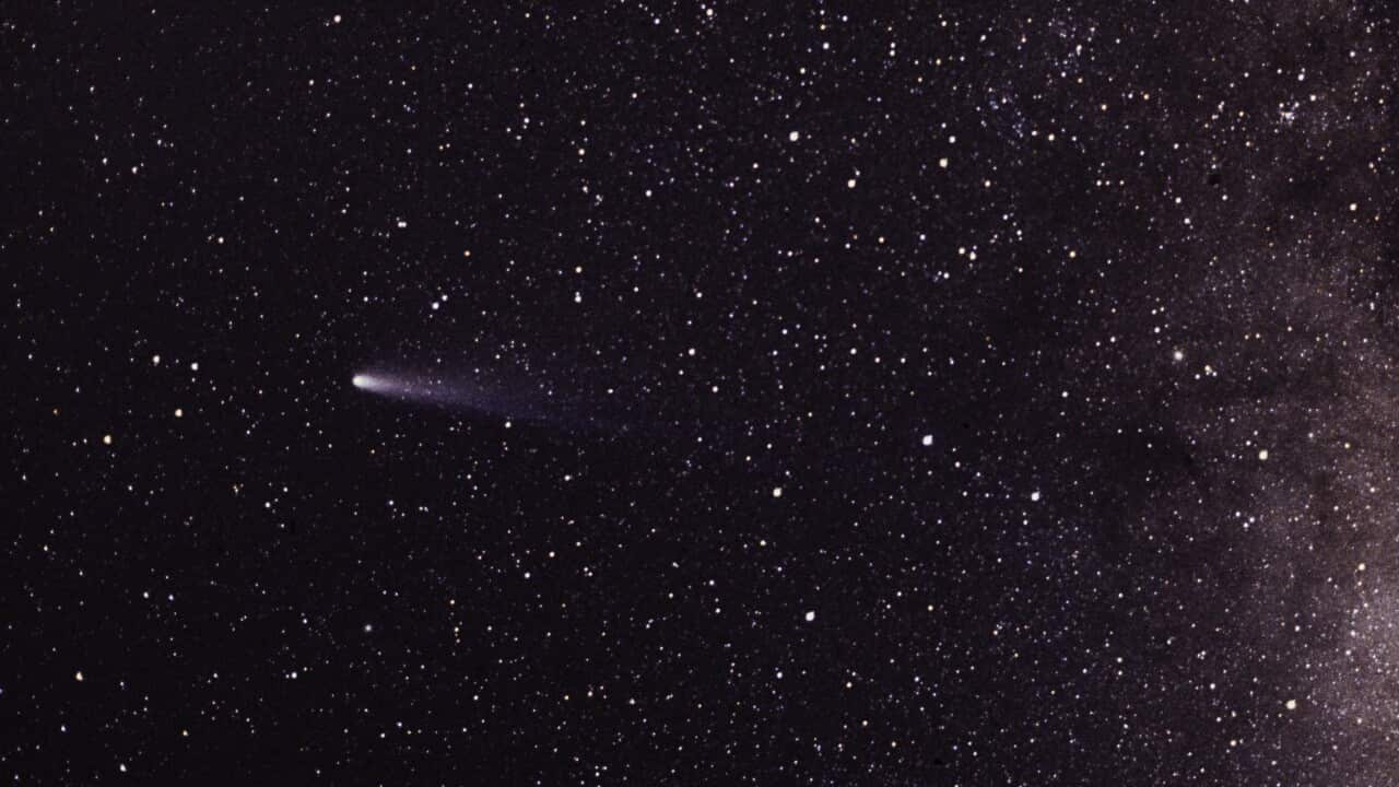 A comet in space.