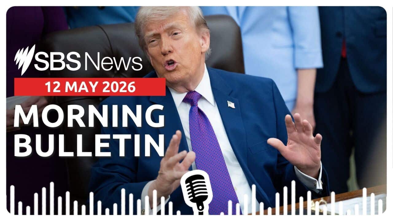 Donald Trump gestures with his hands