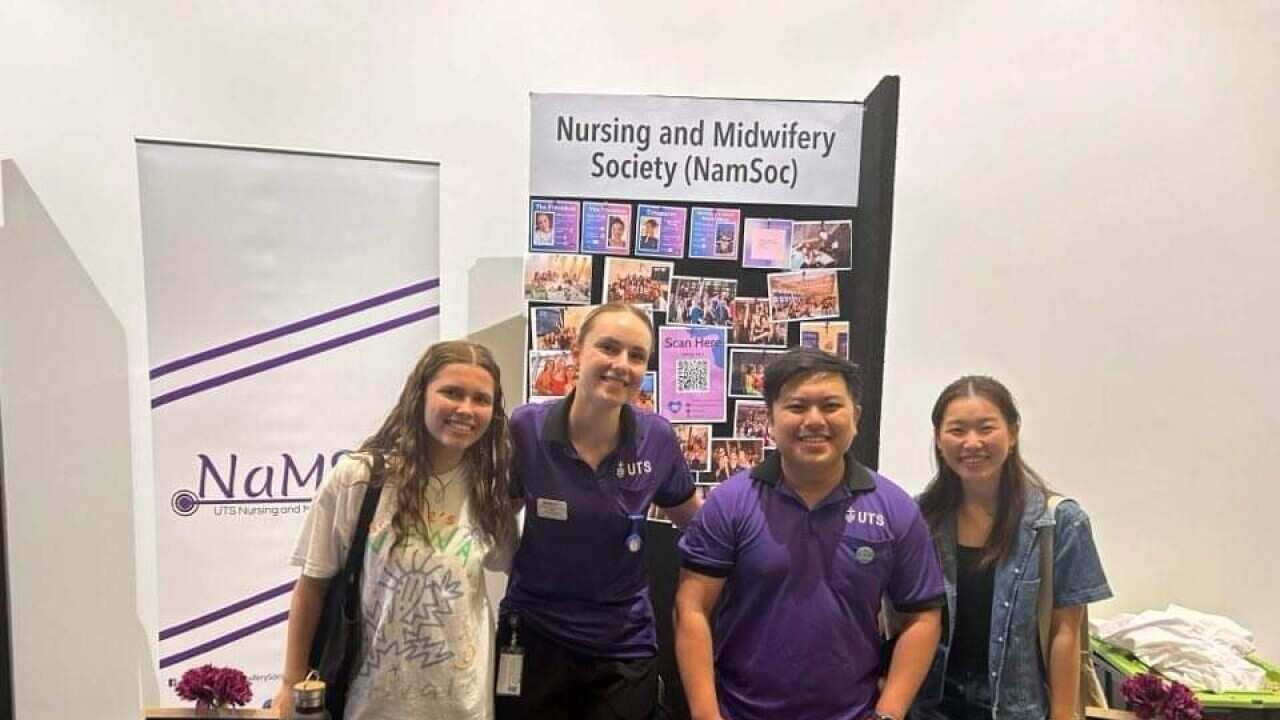 Olivia Stokes (second from the left) with other members of the UTS Nursing and Midwifery Society_Supplied.jpg