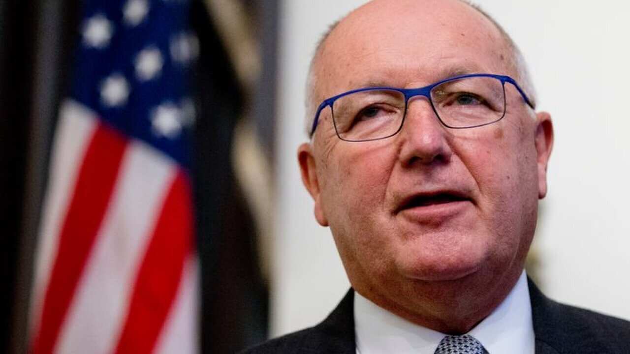 Pete Hoekstra, new U.S. ambassador to the Netherlands, gives a statement during a press conference at his residence in The Hague, Netherlands, Wednesday, Jan. 10, 2018. (AP Photo/Peter Dejong)