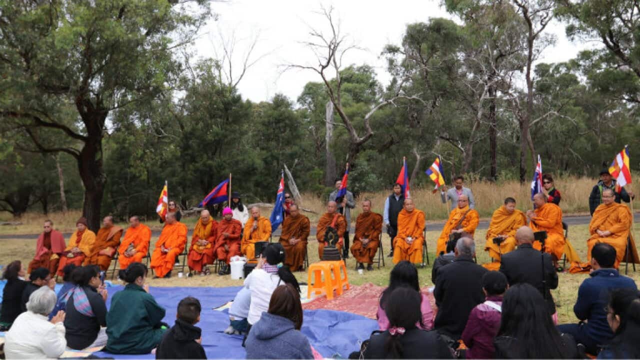 Cambodian community prays for rain falls to stop bushfires in Australia