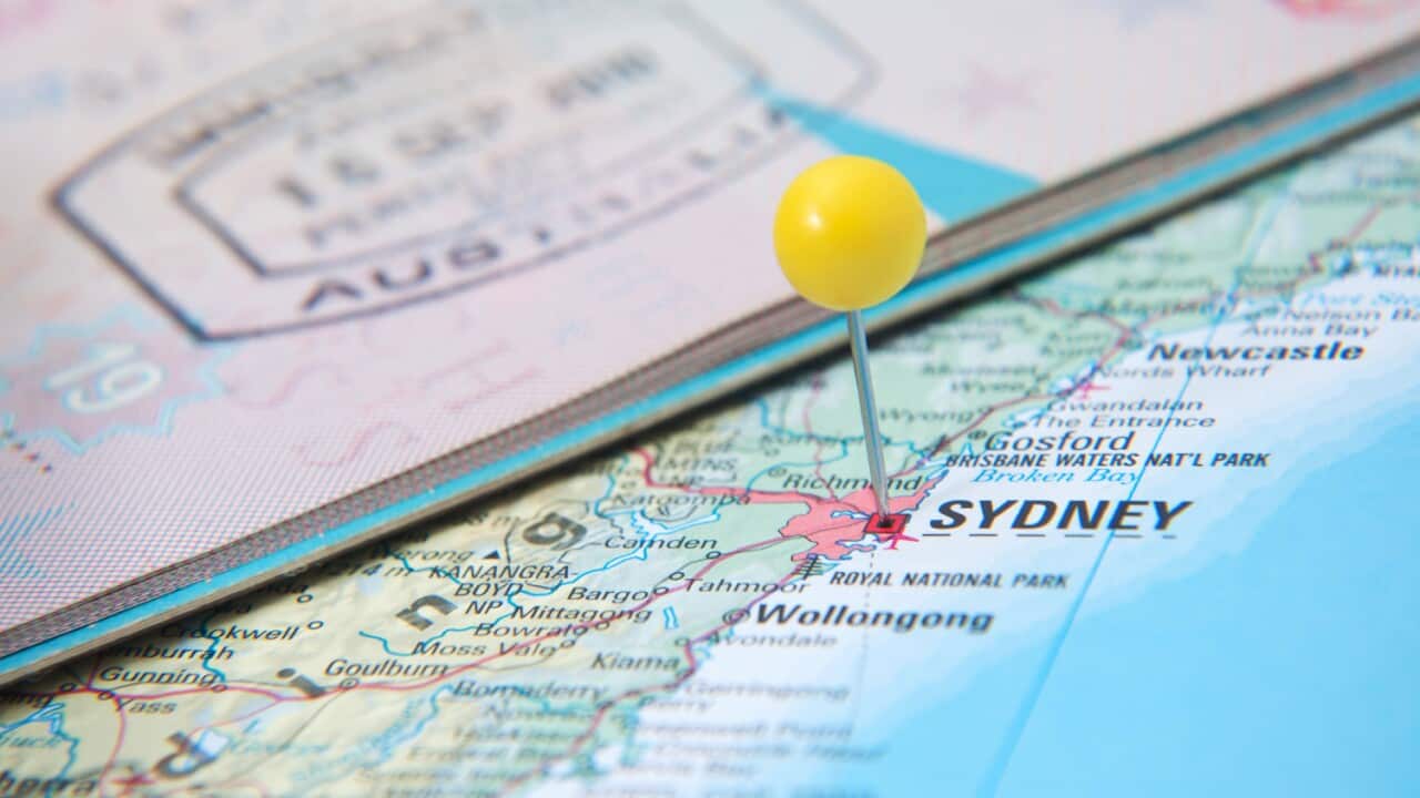 Macro of arrival stamp of Australia in passport