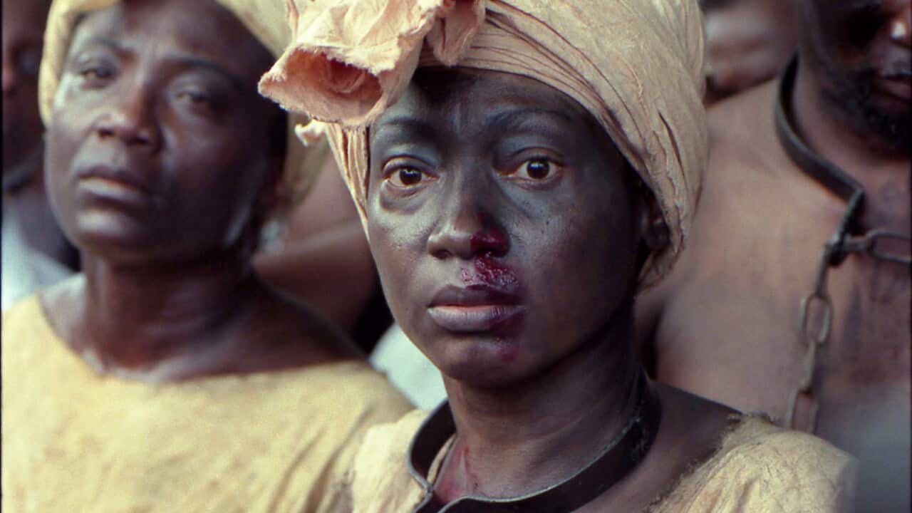A re-enactment of slaves being sold to French colons upon their arrival on the French Caribbean island of Guadeloupe - AAP-1.jpg