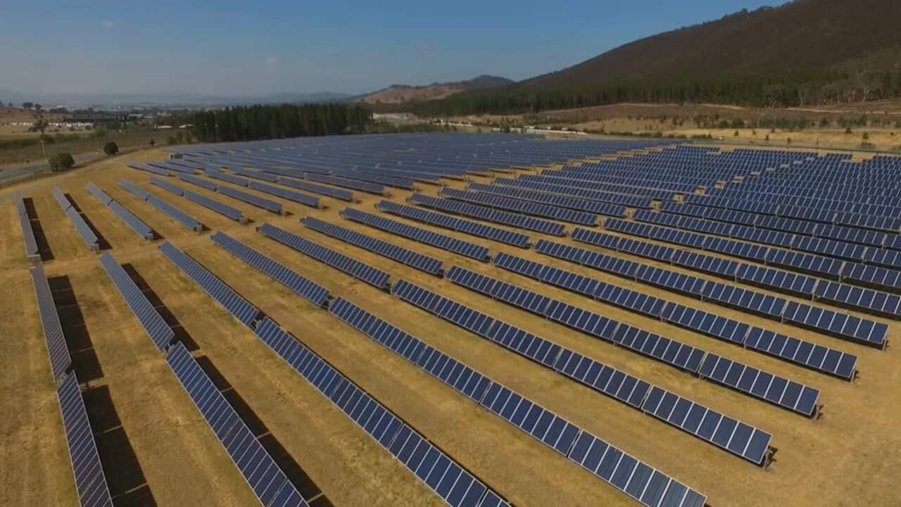 Sonnenenergie Solarenergie Canberra Australien 1. Januar 2020 Erneuerbare Energien