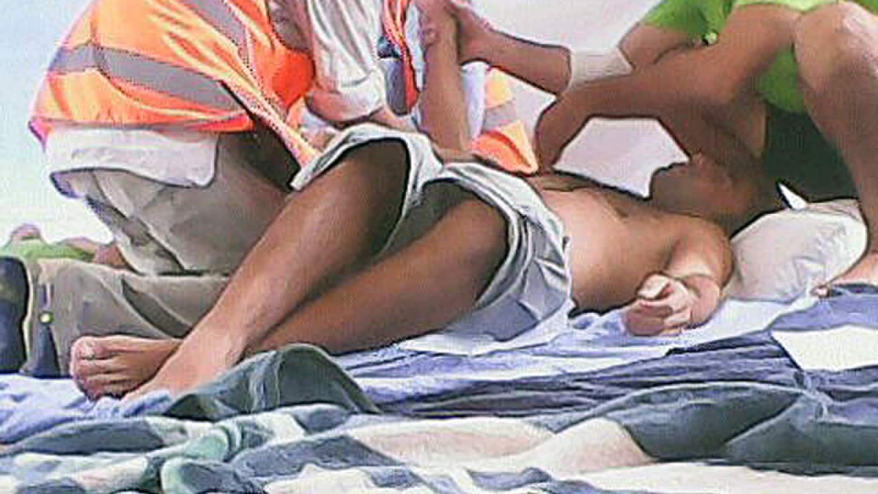 Asylum seekers during a hunger strike on Manus Island