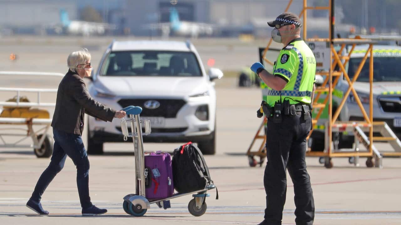 Passengers arriving at Perth International Airport are sent into hotel quarantine.