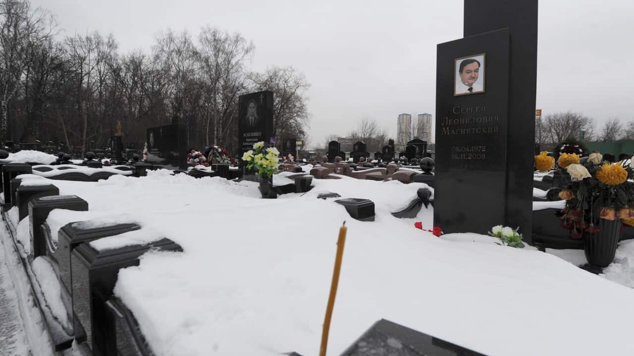 The grave of Russian lawyer Sergei Magnitsky