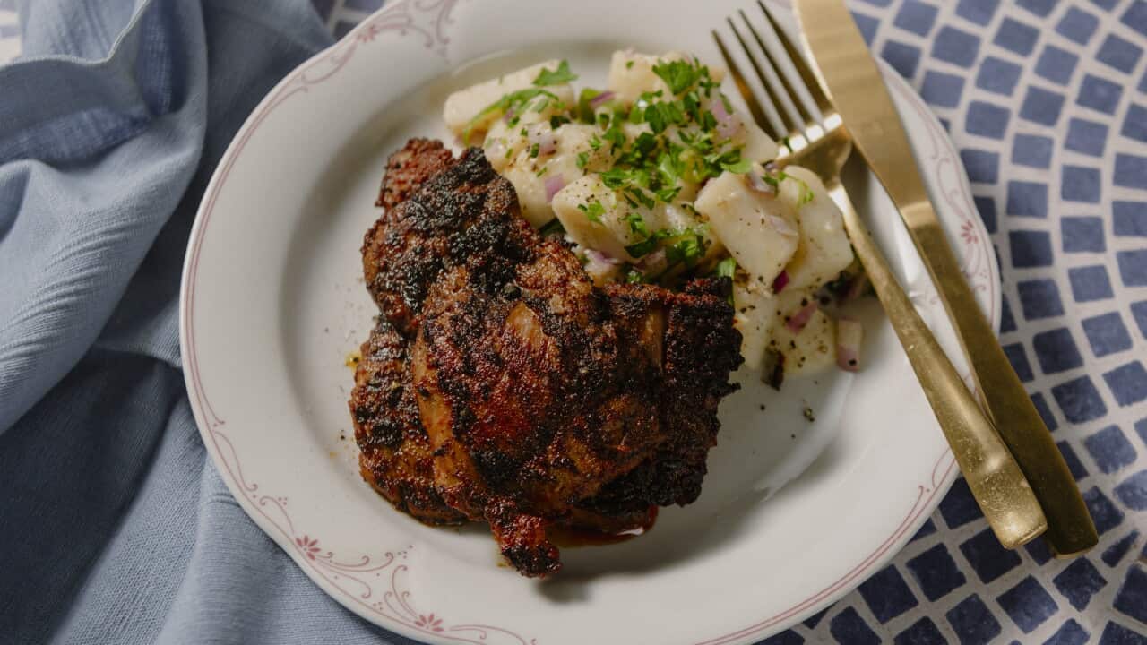 Croatian paprika chicken and potato salad