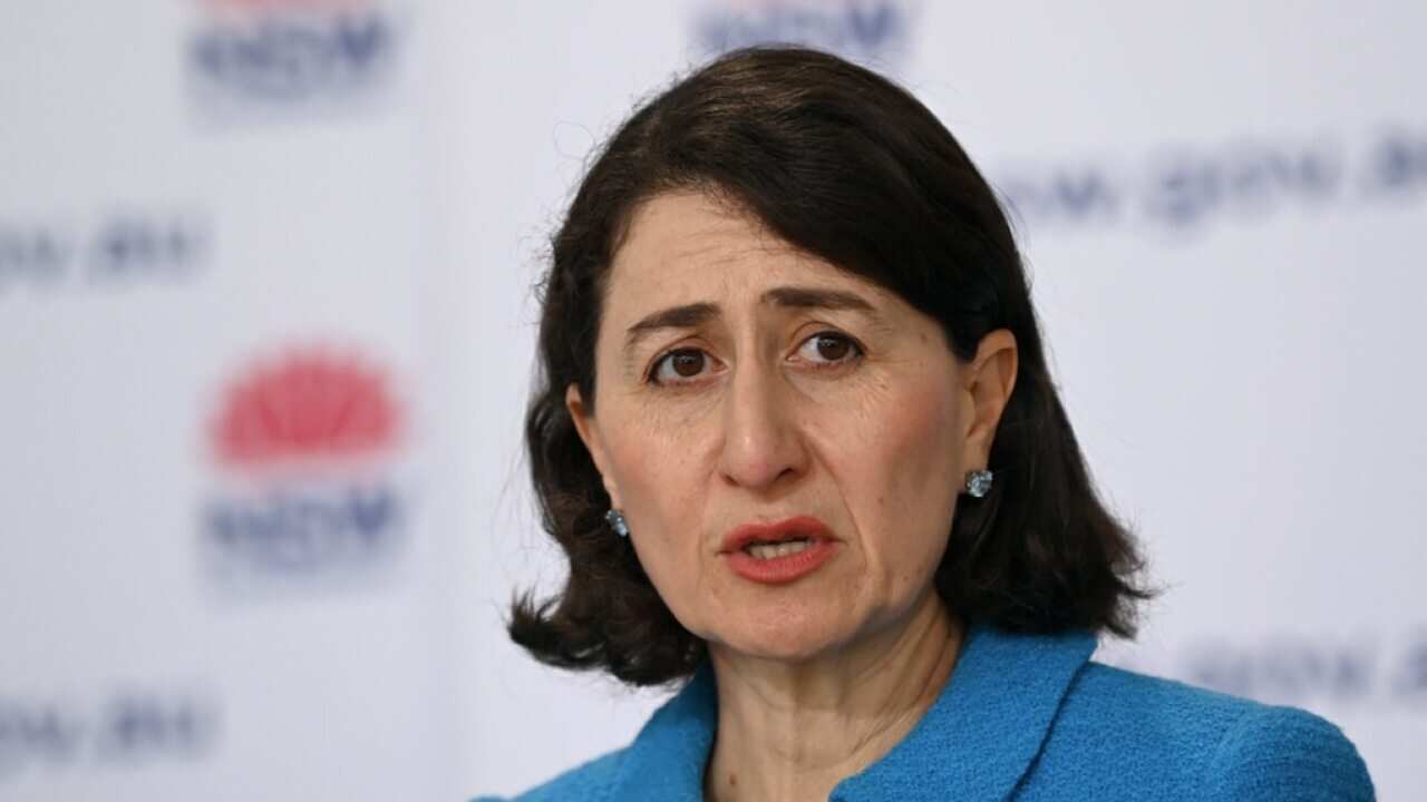 NSW Premier Gladys Berejiklian speaks to the media