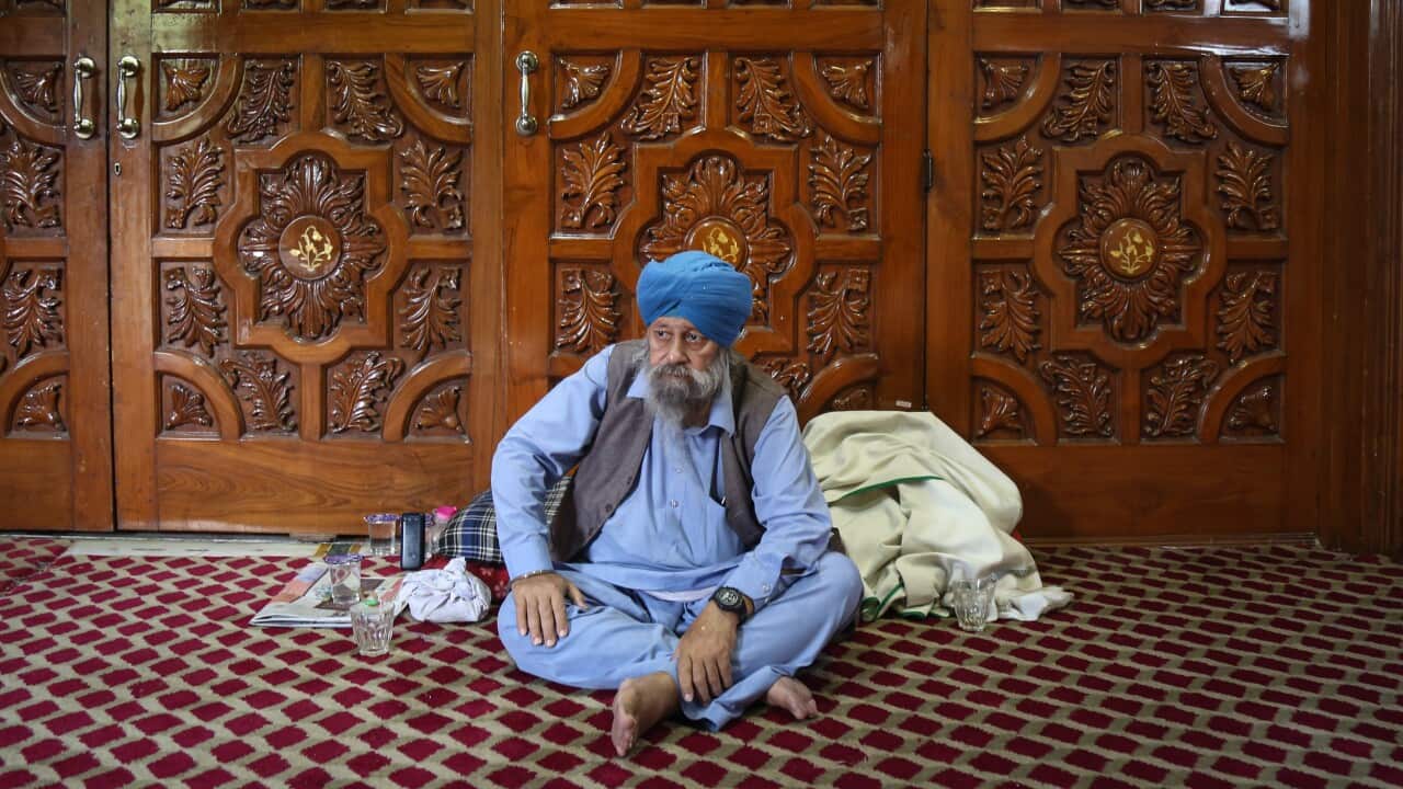 A Sikh refugee, who came from Afghanistan, seen at Guru Arjan Dev ji Gurdwara in Delhi on August 20, 2021.