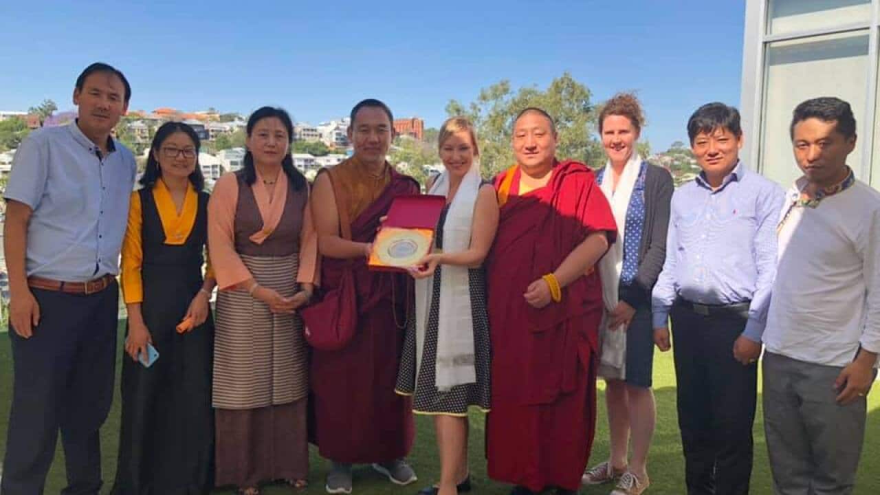 Tibetan Parliamentarian delegates with Australian MP Larissa Waters