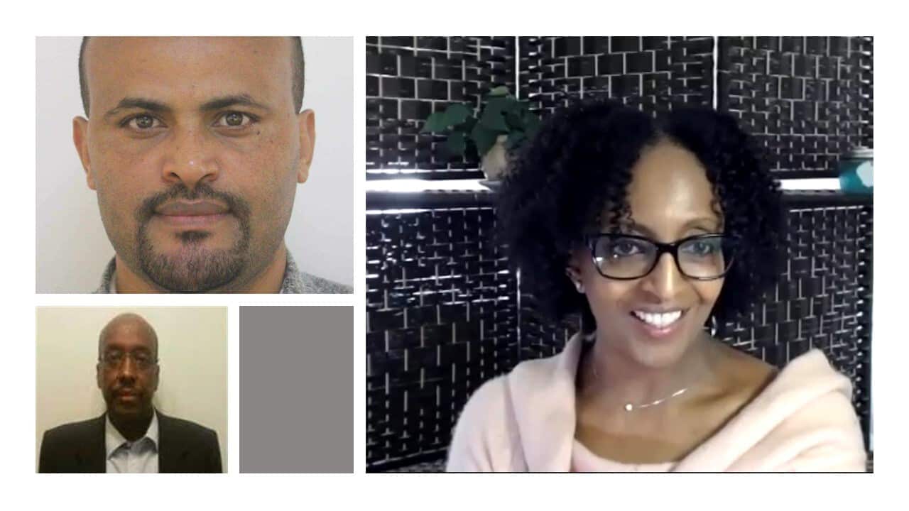 Dejen Yemane (T-L), Dr Ismail Gorse (L-B) and Mamay Worku (R).