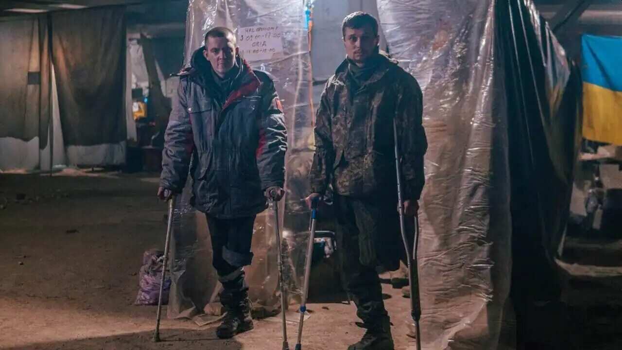 These images show wounded defenders and civilians at the Azovstal Plant in Mariupol, Ukraine on 11 May, 2022.