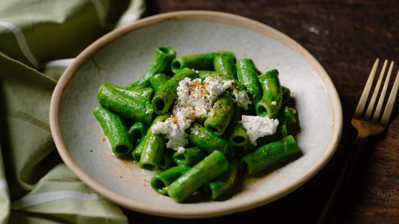 Rigatoni with cavolo nero and ricotta