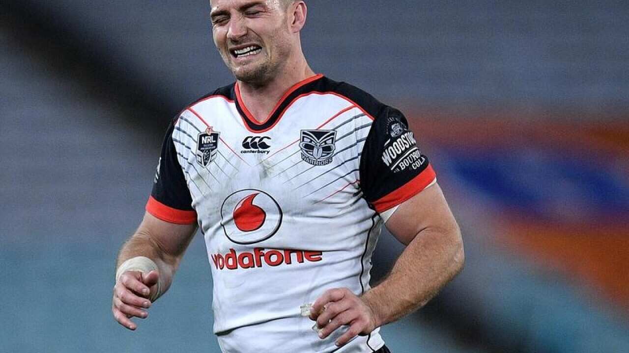 Kieran Foran of the Warriors reacts