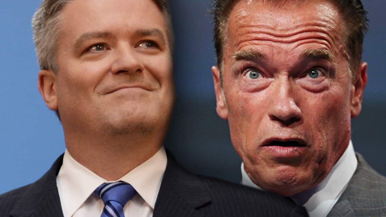 Finance Minister Mathias Cormann has channelled Arnold Schwarzenegger