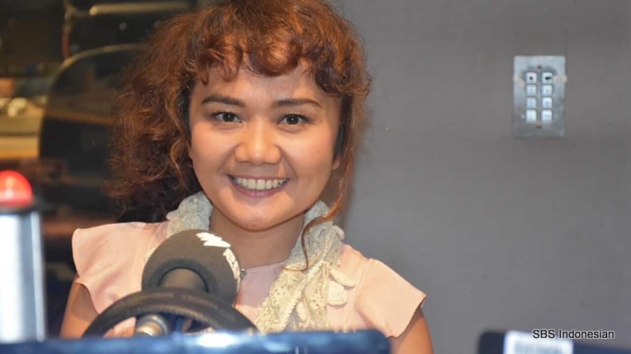 Intan Kieflie at SBS studio, Melb 24 Apr 2018.