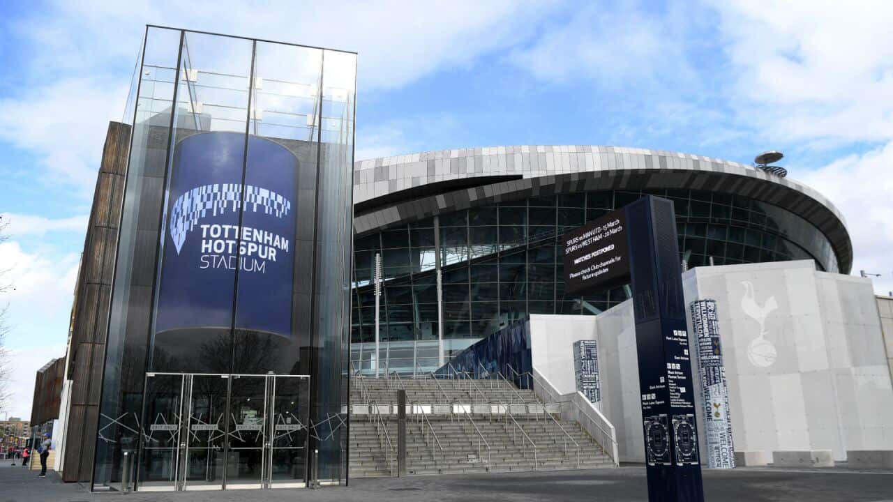 An empty Tottenham Hotspur Stadium