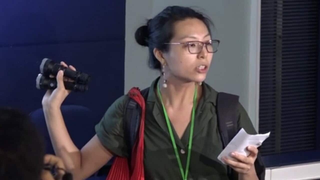 A journalist interrupted the daily police briefing and read out a statement to protest against increasing police violence against journalists.