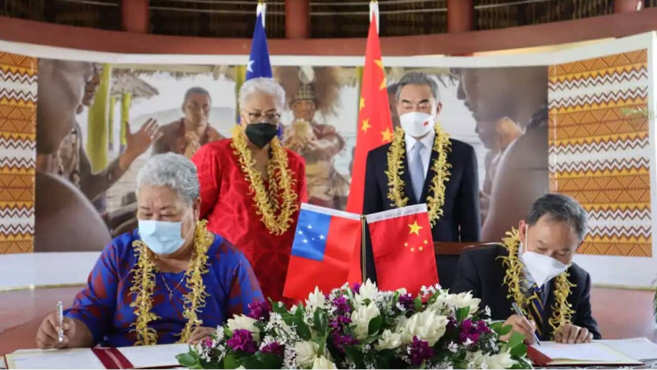 太平洋島國薩摩亞與中國簽署協議,據報包括中國在當地設警察訓練中心的討論。