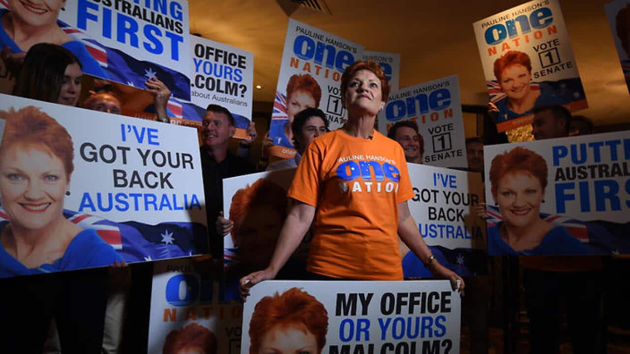 One Nation's Pauline Hanson