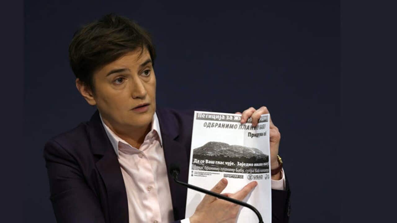 Serbia's PM Ana Brnabic declared Thursday it is canceling all rights that would help mining giant Rio Tinto launch a lithium mine in the Balkan country.