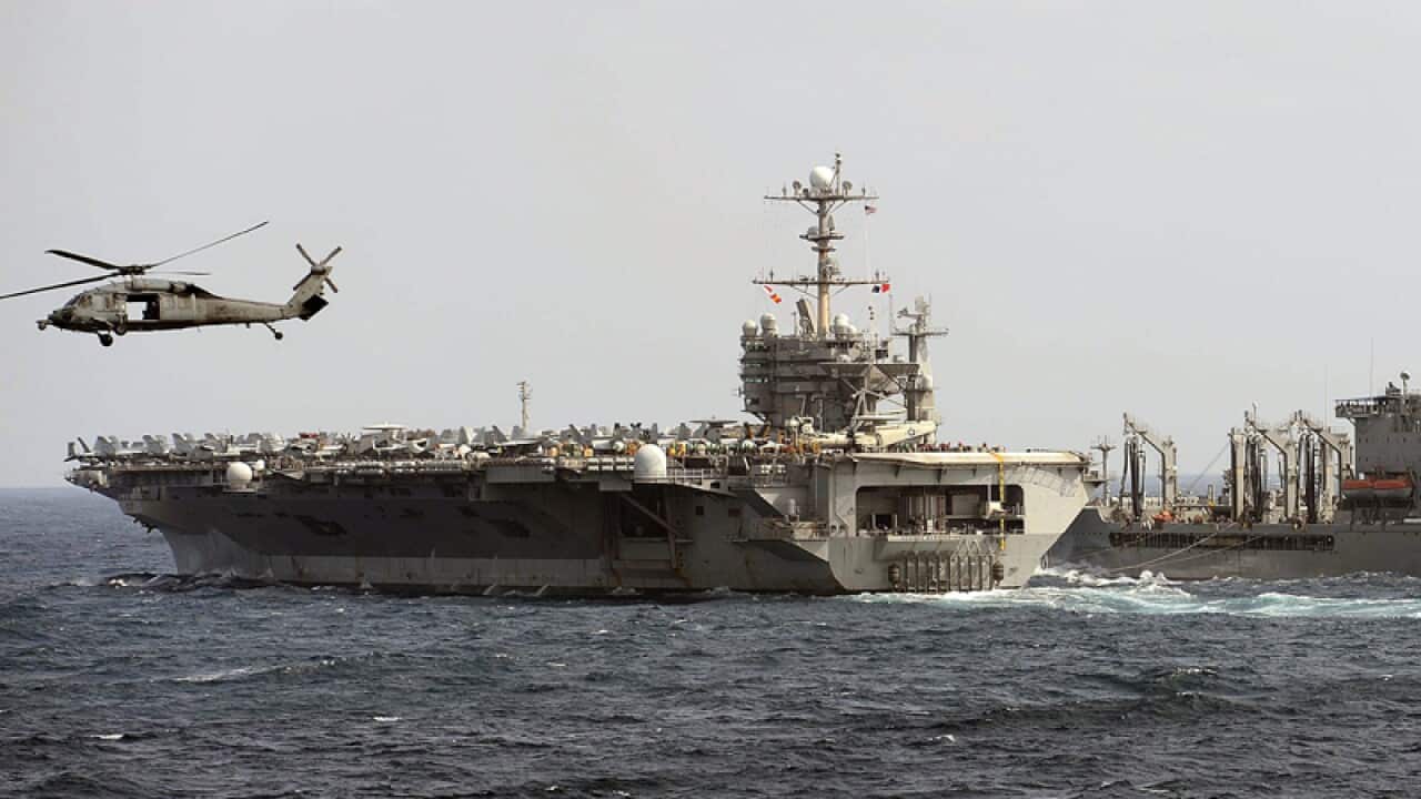 US Navy aircraft carrier USS George Washington at sea