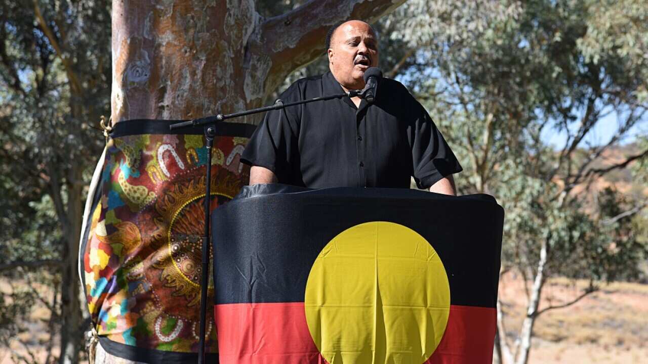 Martin Luther King III speaks in Alice Springs.
