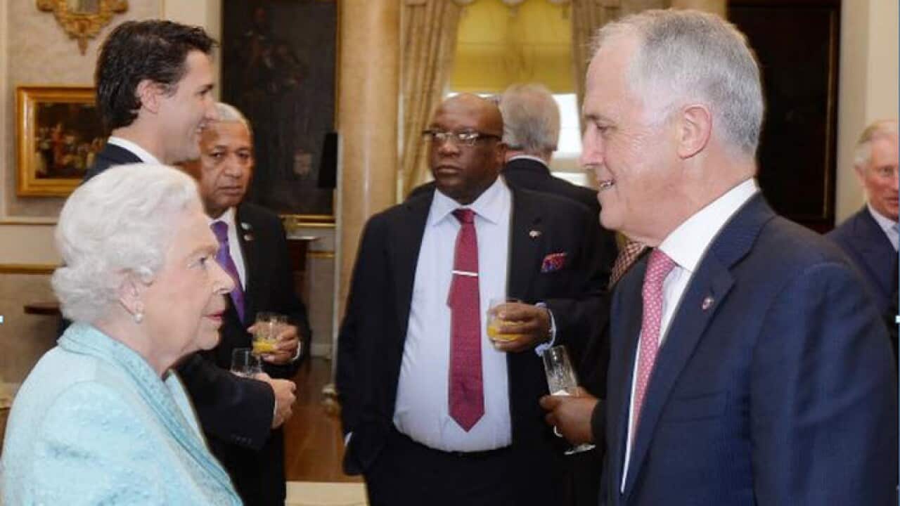 Queen Elizabeth II with Malcolm Turnbull