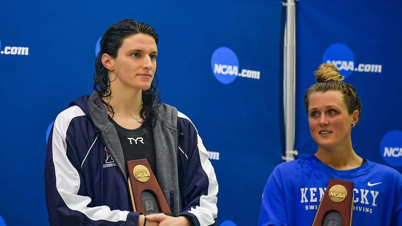 American swimmer Leah Thomas. In March 2022, she became the first openly transgender athlete to win the first division of the NCAA.