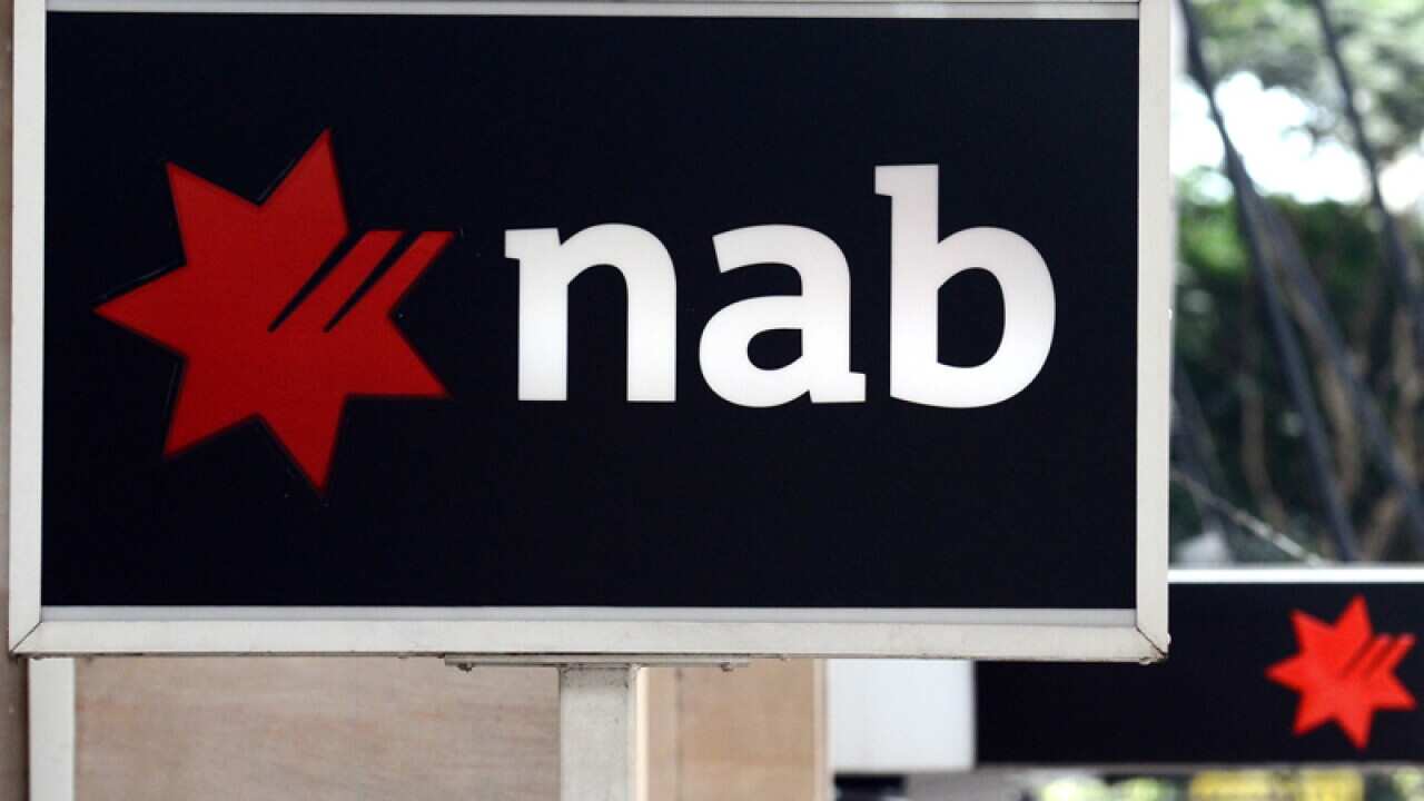 A National Australia Bank logo is displayed on a building in Brisbane