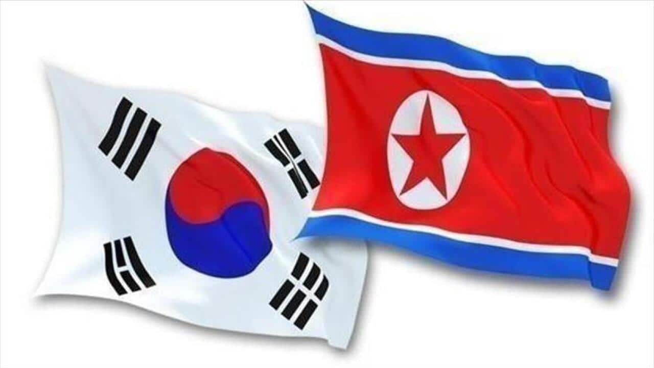 Flags: South Korea and North Korea