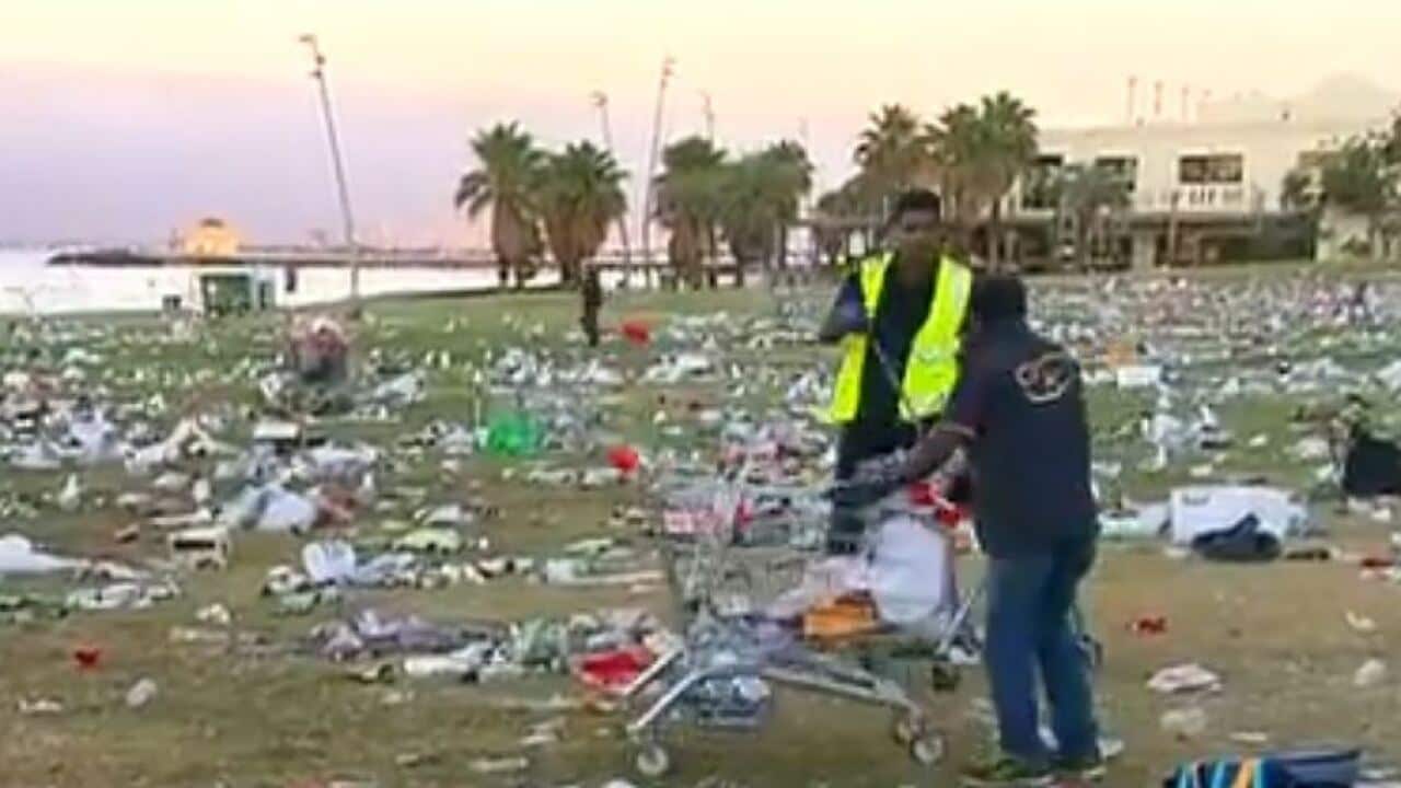 St Kilda beach after Xmas party