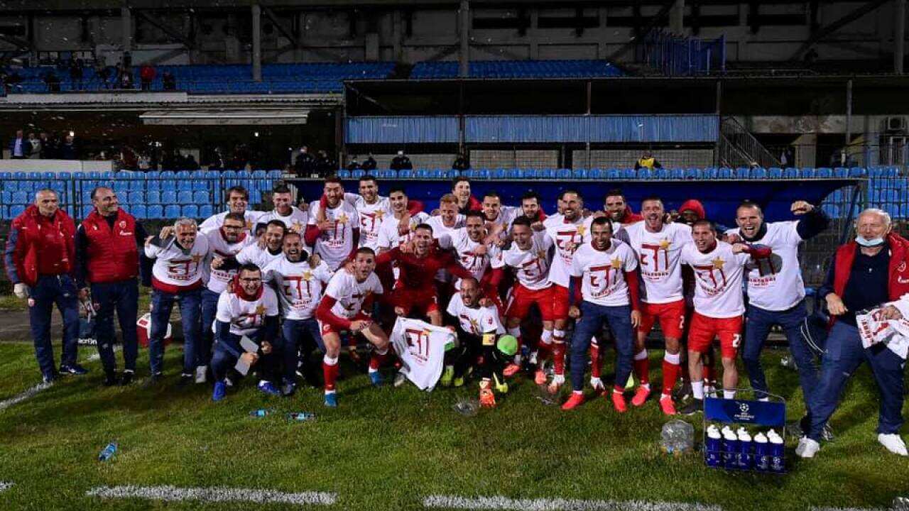 FC Red Star Belgrade clinched their 31st league title with a 5-0 win against city rivals Rad