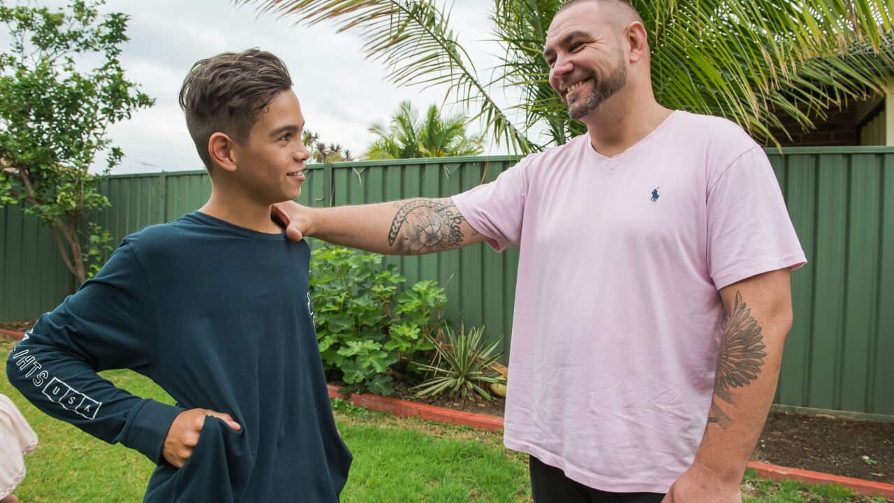 Jeremy Donovan and his son