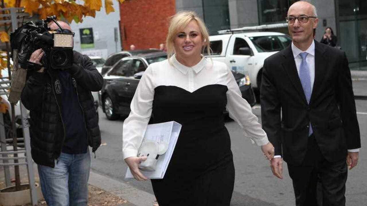 Actress Rebel Wilson arrives at the Supreme Court in Melbourne