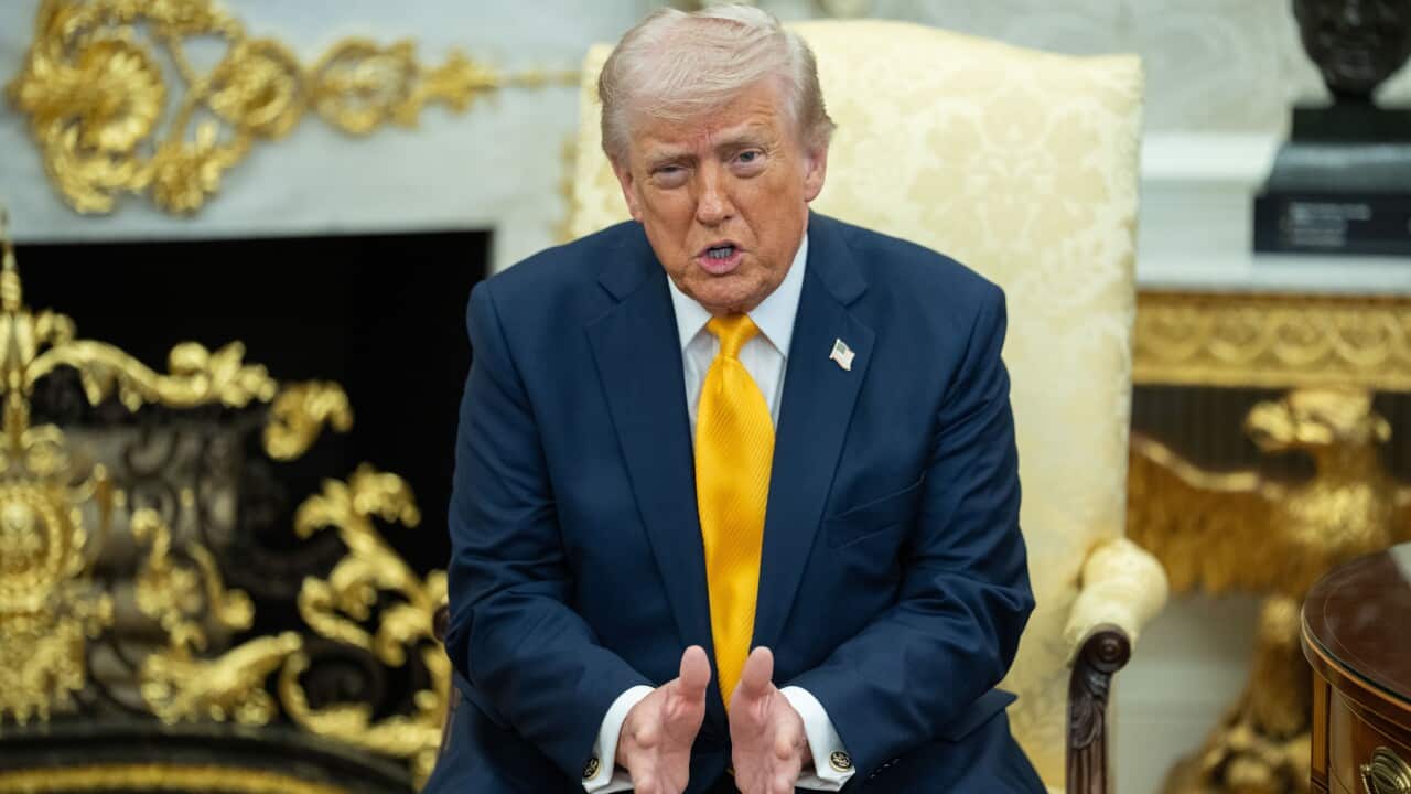 United States President Donald J Trump at a bilateral meeting with the Japanese Prime Minister in the Oval Office of the White House in Washington, DC, USA, 19 March 2026.
