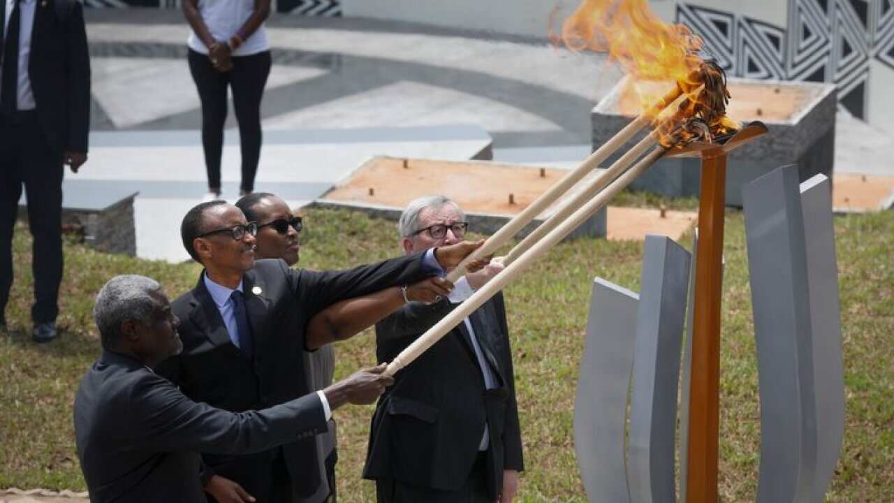 Rais Kagame na viongozi wenza washiriki katika sherehe yaku kumbuka mauaji ya kimbari nchini Rwanda