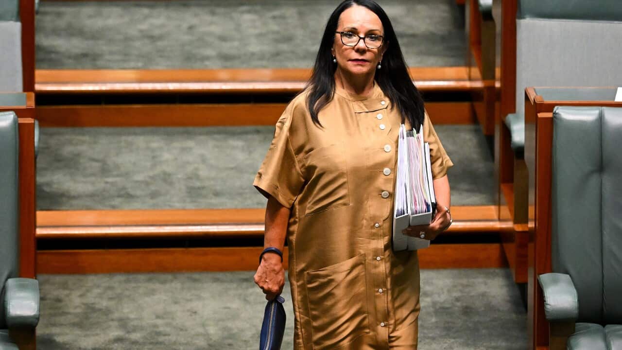 Minister for Indigenous Australians Linda Burney arrives during Question Time at Parliament House.