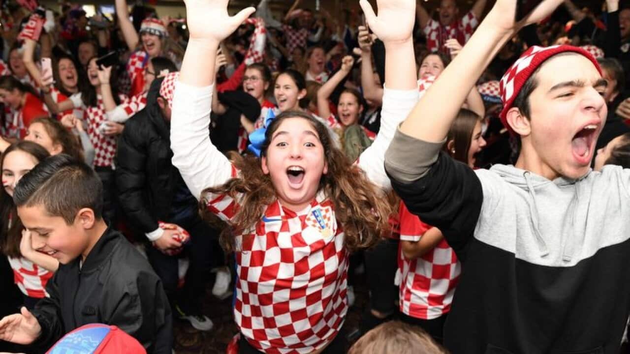 Croatian fans celebrating in Sydney