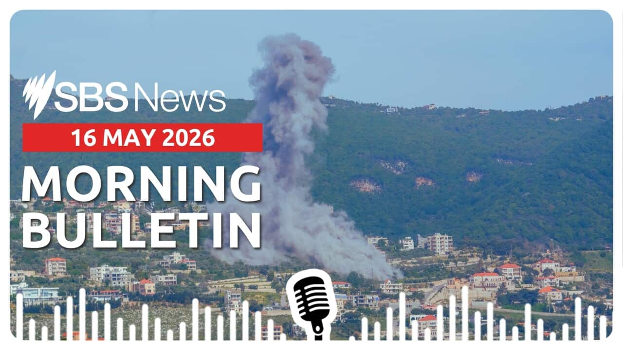 Smoke rises following an Israeli airstrike in Jarjoua, southern Lebanon, on May 13, 2026.