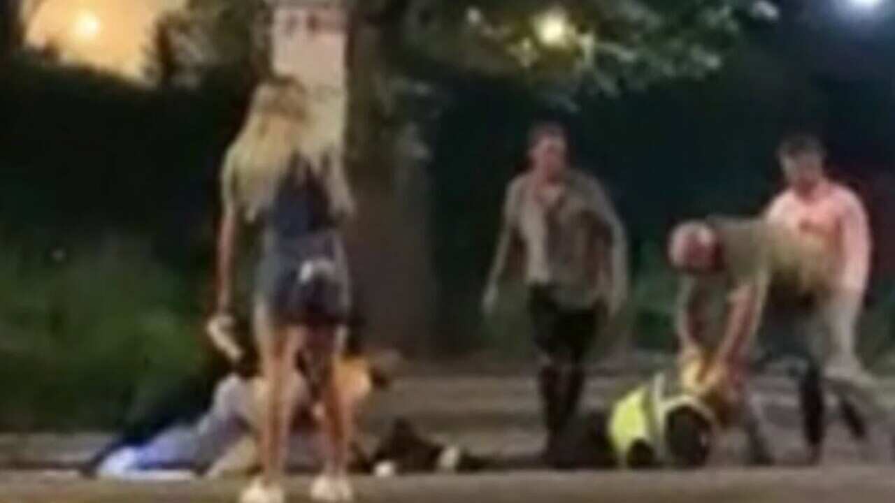 Six charged following violent assault in St Kilda.