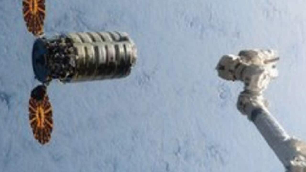The Orbital ATK's Cygnus capsule prepares to dock with the ISS