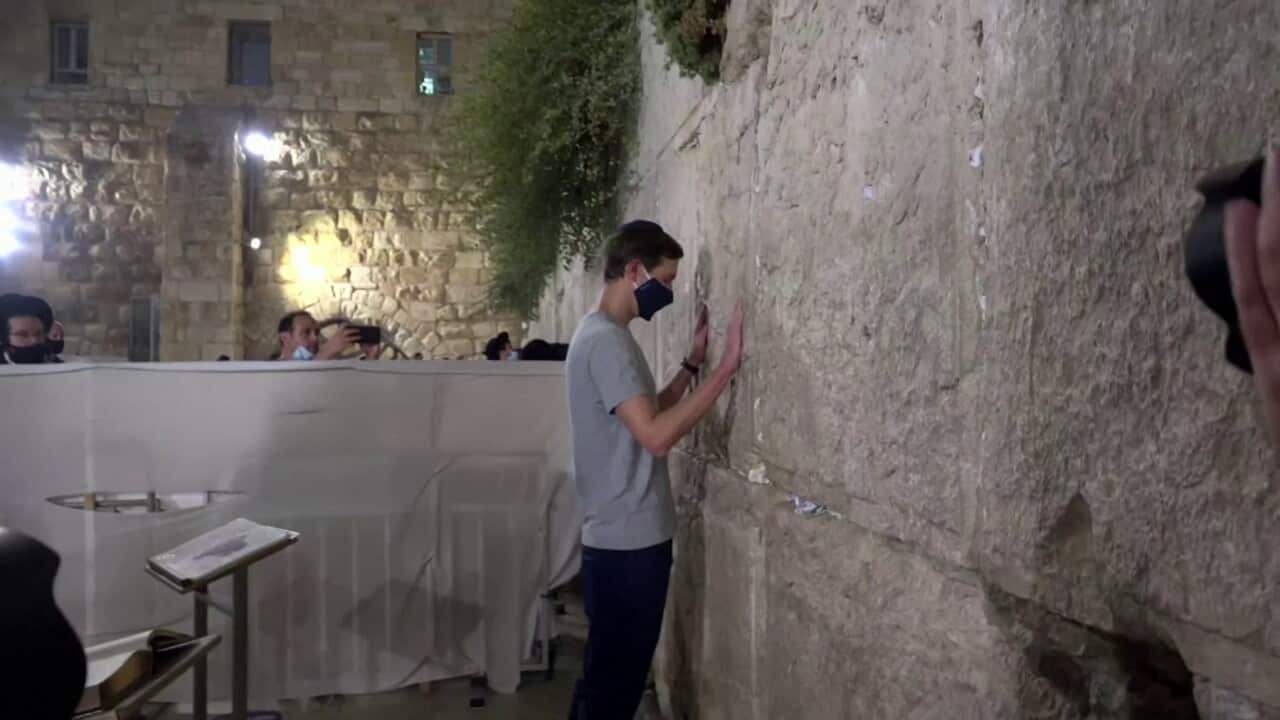 Jared Kushner praying at the Western Wall in Jerusalem
