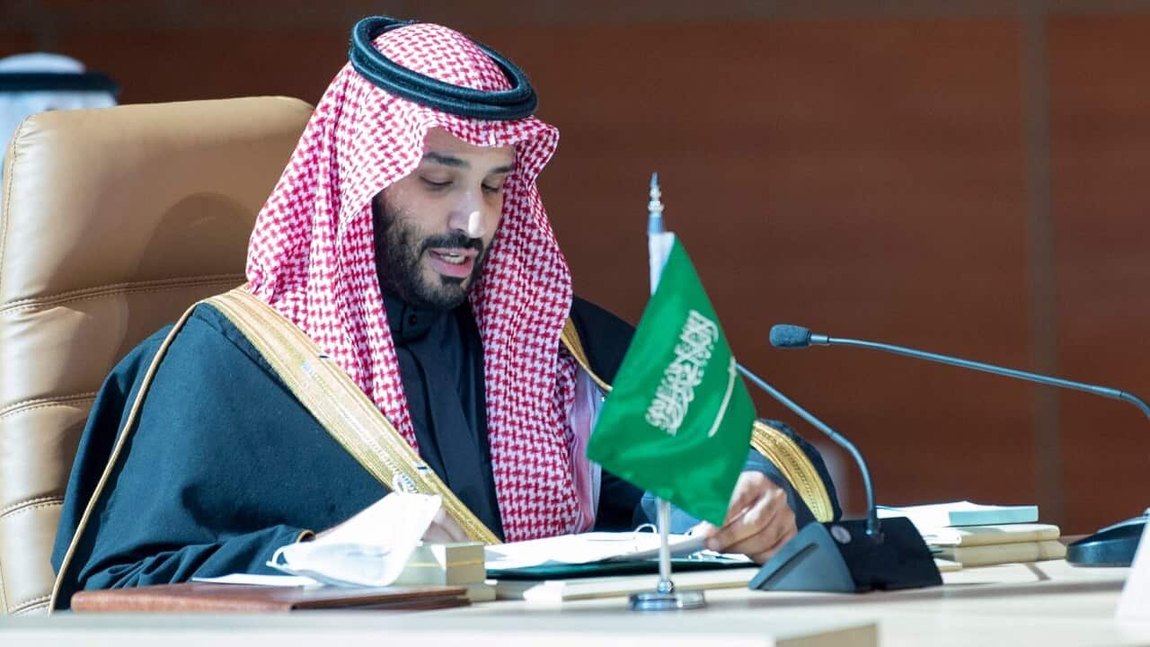 Saudi Arabia's Crown Prince Mohammed bin Salman at the Gulf Cooperation Countil meeting