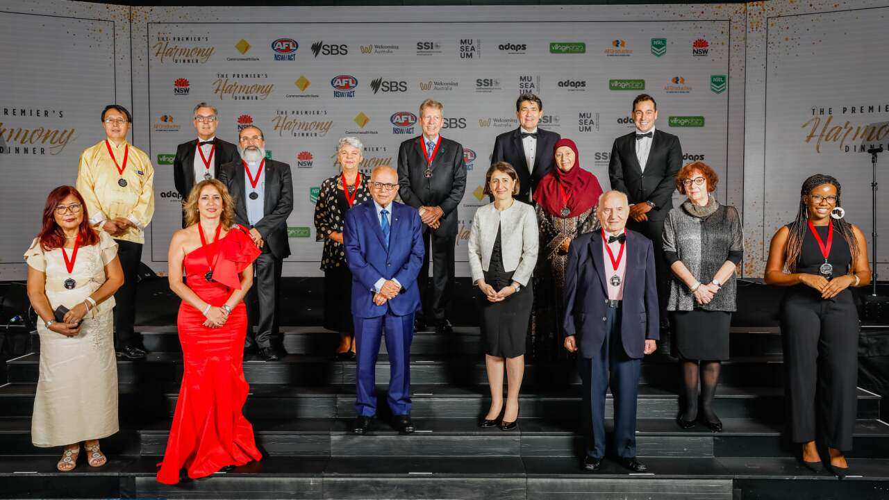 Recipients of NSW Harmony Day Dinner medal