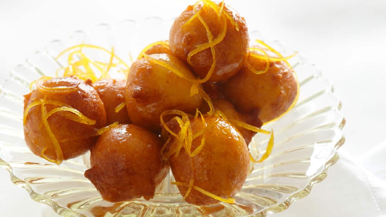 Ricotta doughnuts with orange blossom glaze