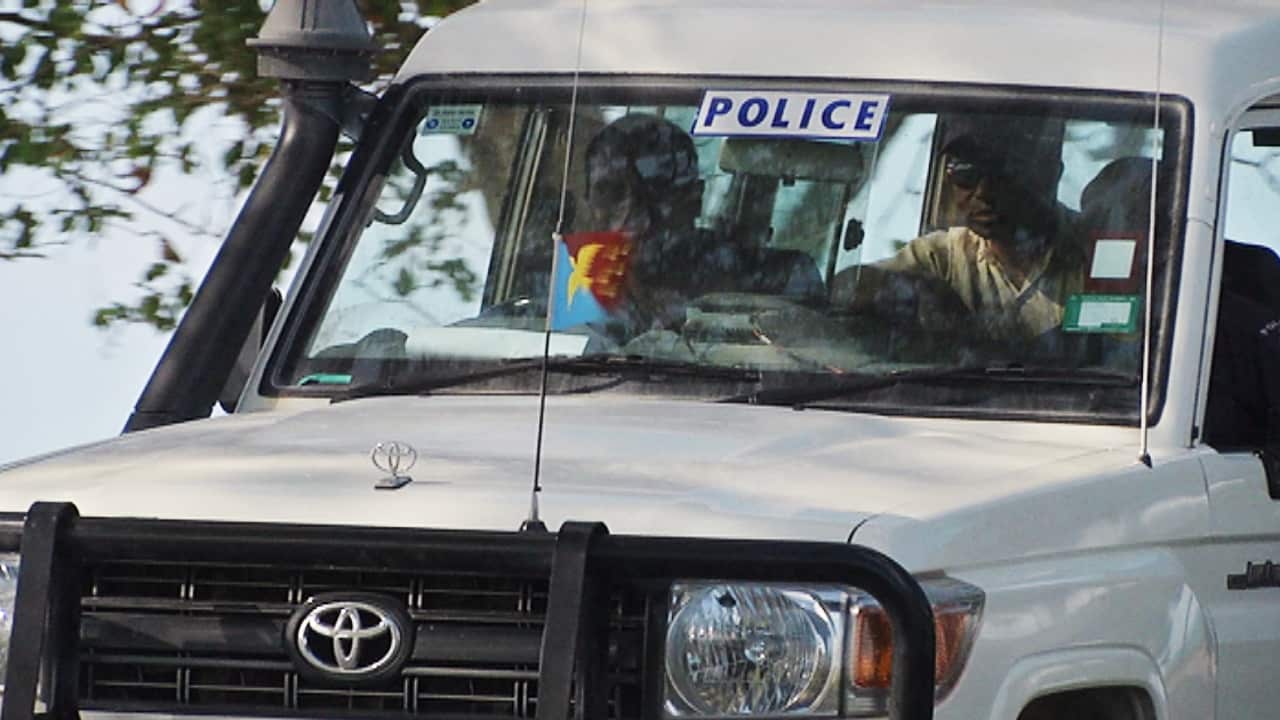 Manus Island police on patrol